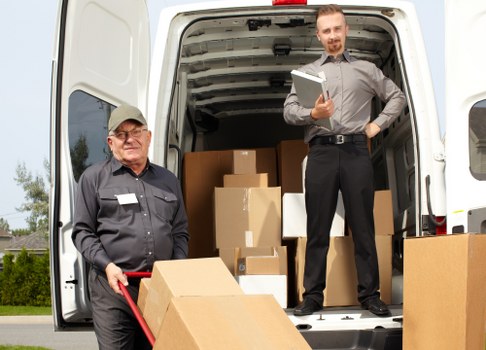 Removal van and moving boxes for a house move in Hillingdon