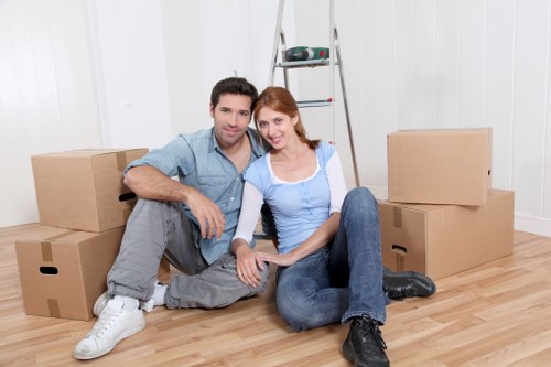 Loading furniture into a truck for a Hillingdon move