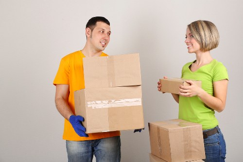 Carefully packed household items ready for transport in Hillingdon