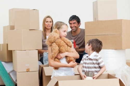 Packed boxes and furniture ready for removals in Hillingdon